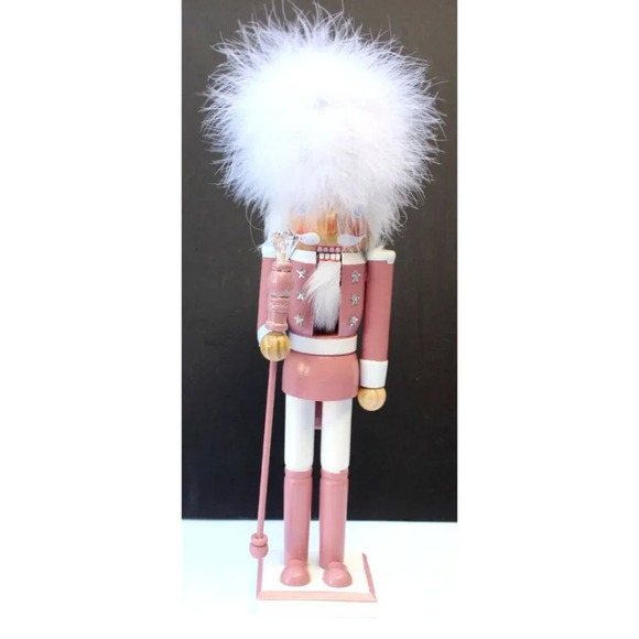 New Pink / Red Nutcrackers Toy Solider Drumming Christmas Room Decor Figure - Picture 1 of 2